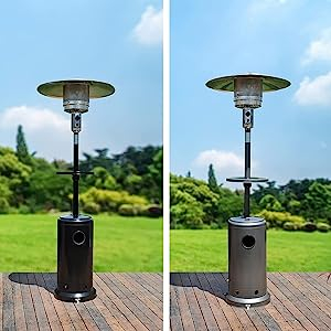 gas patio heaters black and silver