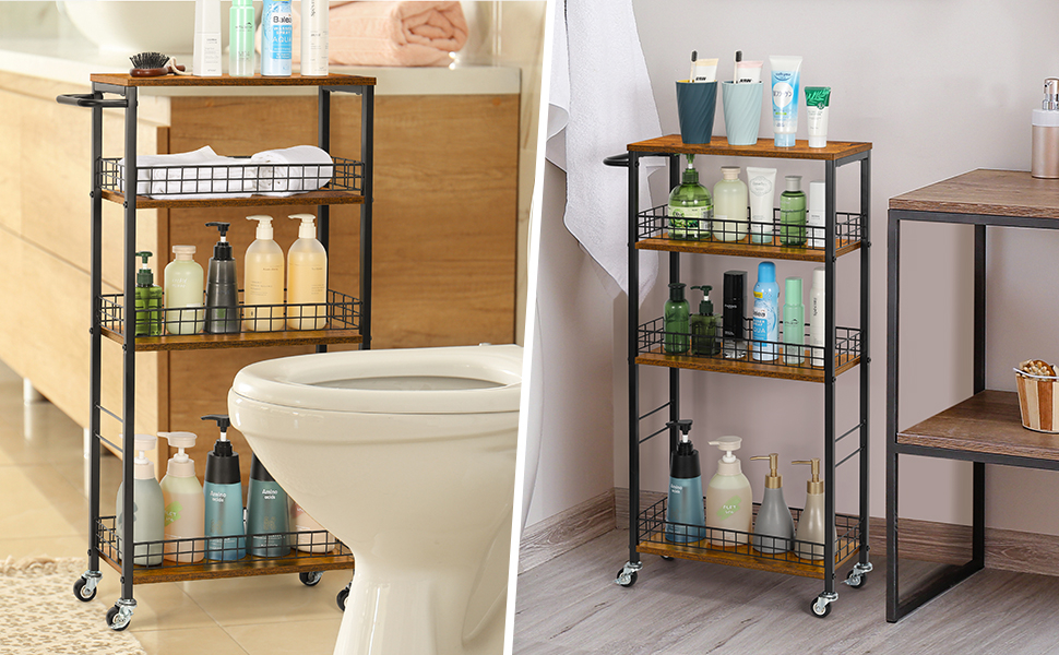  bathroom rolling utility cart