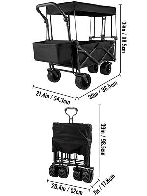 Collapsible Wagon Cart, Foldable, Camping