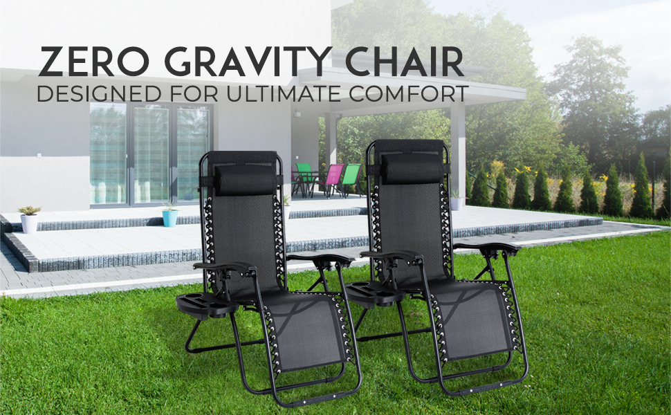 zero gravity chair foldable reclining garden furniture portable comfort pool patio set 2 sunlounger 