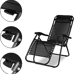 zero gravity deck chair black