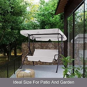 Garden swing bench outdoor furniture seat canopy lounger two-seater chair patio bench rocker roof 